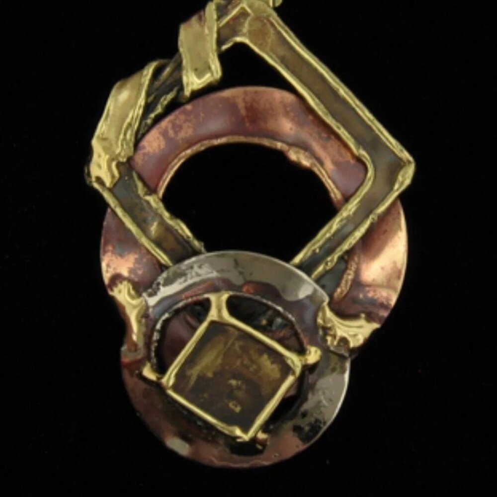 Creative Copper Pendant Statement Necklace Gold Silver Copper Tone